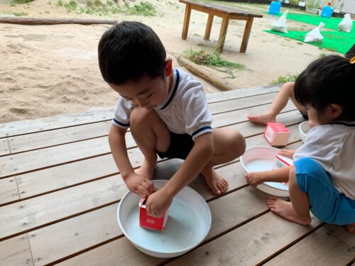 きりん組さんの氷作り②